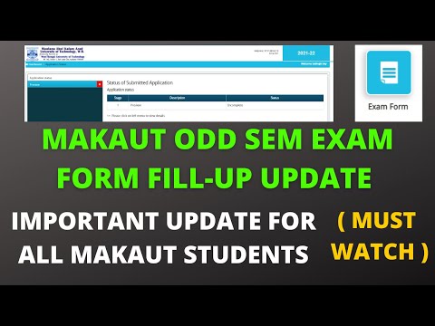 Makaut Odd Sem Exam Form Fill-up Important Update & Details | MAKAUT