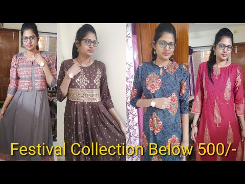 Festival Kurtis Collection Below 500/- //Happy Bhogi //Shopping haul