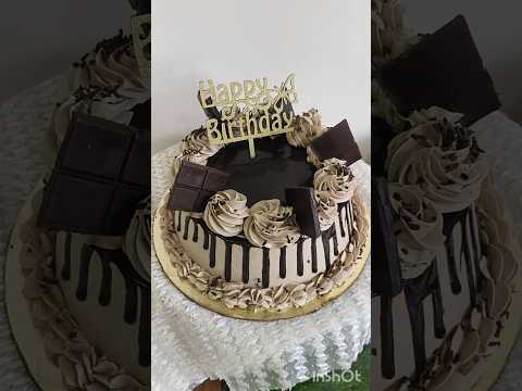 Birthday cake design 🎂 simple chocolate cake design #cake  #sarika #amazingcakes #birthdaycakeideas