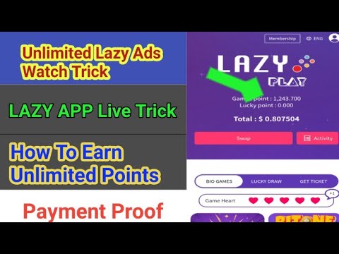 Lazy App Unlimited Ads Watch Trick How to earn Unlimited points on Lazy App Lazy par Ads Kaise dekhy