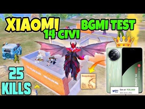 Xiaomi 14 civi 🔥 bgmi test with 90 fps gaming🔥 snapdragon 8s Gen 3🔥