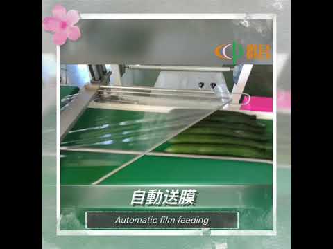 Automatic shrink packaging machine Shrinking packaging of multiple cucumbersPOF膜熱收縮包裝機 多根黃瓜的熱收縮包裝機