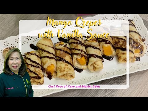 Mango Crepes with Vanilla Cream