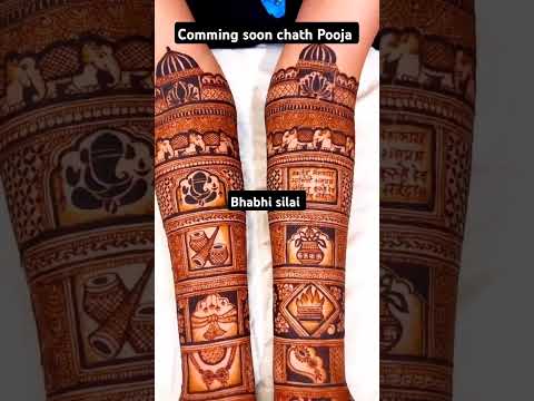 Coming soon chath Pooja mehndi designs simple and easy #trending #traditionaltwist #fancycolours