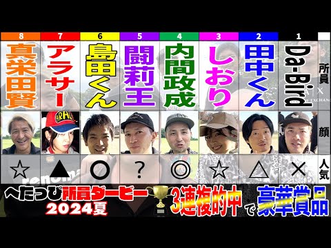 【スリムクラブ】優勝するのは誰だ？3連複の予想の参考にしてください。_へたっぴダービー2024夏②