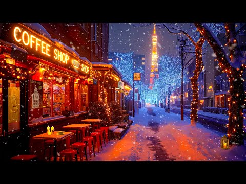 🗼 Tokyo Winter Cafe Ambience ☕ Rhythmic and Relaxing Jazz Music for Studying, Working and Focusing