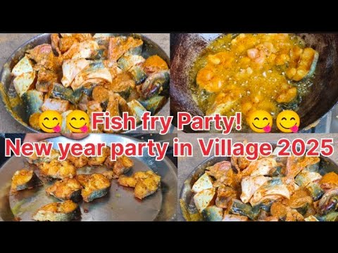 Fish 🐠 fry Party! 😋😋New year party in Village 2025 | Picnic party 🥳🎉। Happy new year 2025.