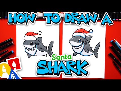 How To Draw A Santa Shark