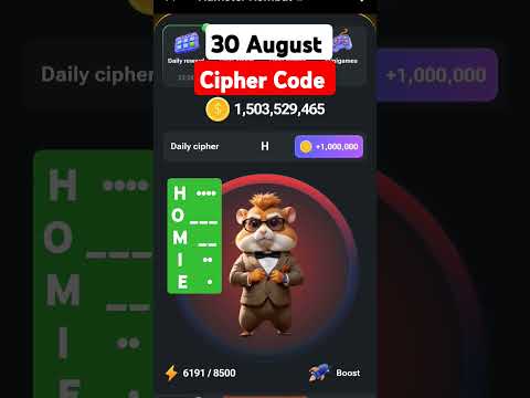 #30 August Cipher Code Hamster Kombat Today daily reward Delhi cyber code Daily Combo#ytshorts#viral