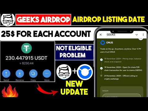 Geeks Airdrop Tokens Withdrawal  | Sell geeks token in onus exchange  | Geeks Airdrop listing date