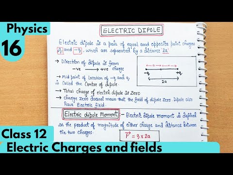 16) Electric Dipole| Electric Dipole moment| Electric charges and fields|  Class12 Physics