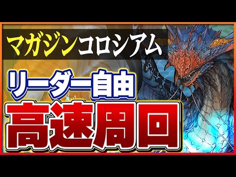 【マガジンコロシアム】ネロミェールで攻略！リーダー自由に報酬ゲット！【パズドラ】