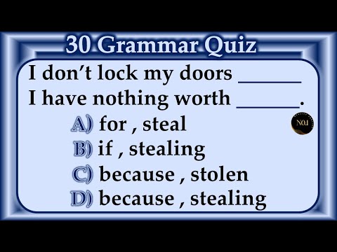 30 ENGLISH GRAMMAR TEST | English Grammar Tenses Full | Tense Test Questions | No.1 Quality English