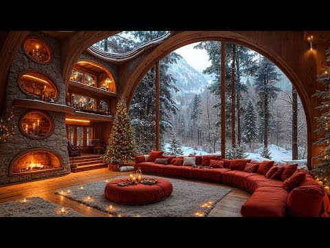 Christmas Relaxing Jazz Instrumental Music 🎄 Cozy Christmas Ambience with Fireplace Sounds to Unwind