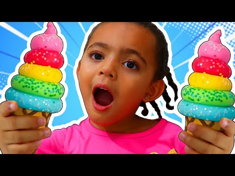 Yummy Ice Cream Song | Leah Pretend Play with Dolls | More Nursery Rhymes and Kids Songs