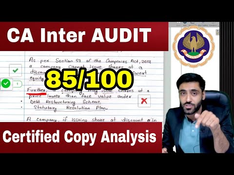 Audit Certified Copy Analysis CA Inter Sep 24 AUDITNG ICAI Exam AIR 1 CA Inter CA Pratik Thakkar