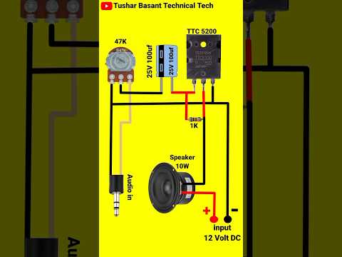 TTC5200 Transistor Audio Amplifier 12 volt Connection #shorts