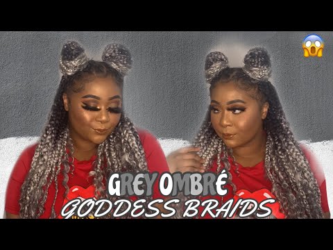 EASY GREY GODDESS BRAIDS | RUBBERBAND METHOD