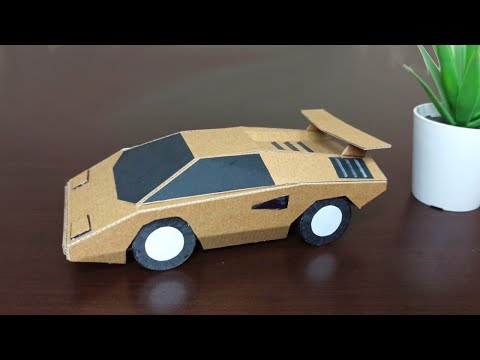 Cardboard Lamborghini Countach DIY tutorial, Free Template.