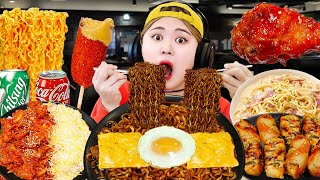 ASMR MUKBANG PC Room Spicy Noodles and Tteokbokki EATING SHOW  by HIU 하이유