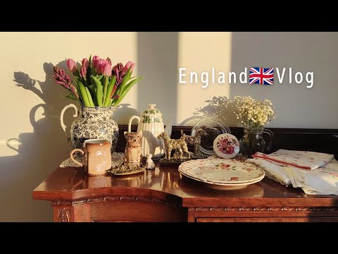 Antiques ＆ Vintage🐑 Traveling in Manchester England│Tea room│Haul