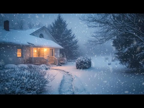 Serene Snowstorm Sleep Ambience | Chill Winds & Frosty Night Sounds for Relaxation, Reduce Stress