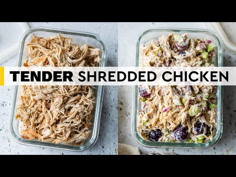 EASY SLOW COOKER SHREDDED CHICKEN RECIPE | Perfect For Meal Prep!