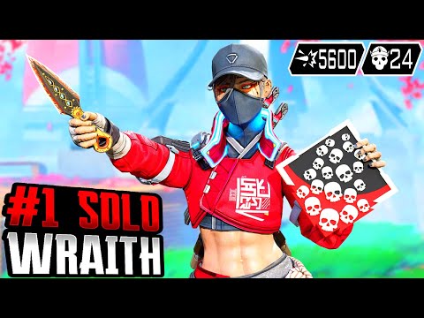 SOLO WRAITH 24 KILLS & 5600 DAMAGE (Apex Legends Gameplay)