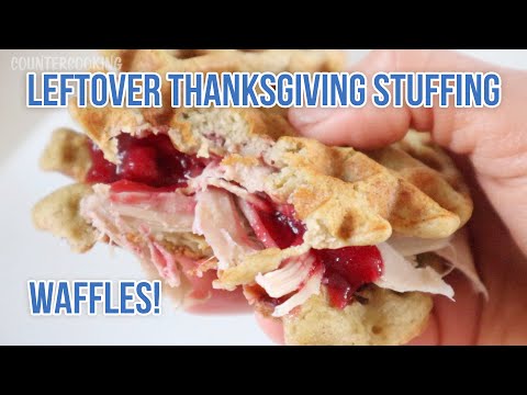 Thanksgiving Leftover Stuffing Waffles 🧇 Dash Mini Waffle Maker