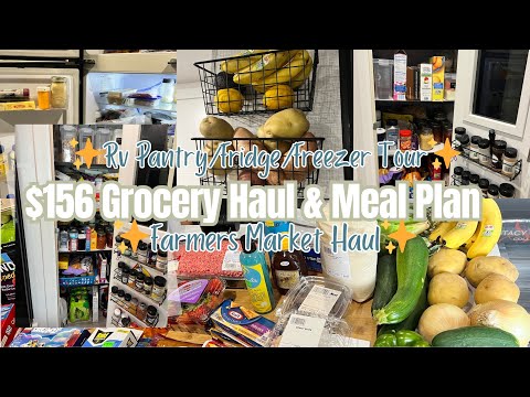 Grocery Haul + Meal Plan || RV PANTRY, FRIDGE & FREEZER TOUR