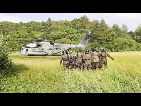 US Marine Helocast: Amphibious Infiltration Exercise in Okinawa Japan