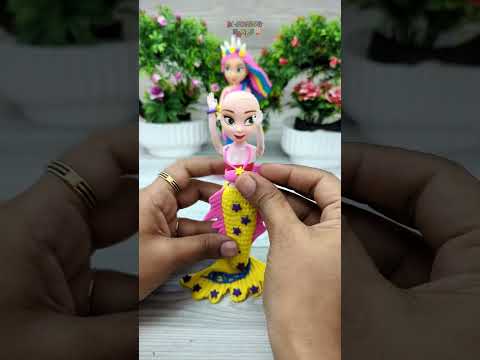 Which Combination You Like Most???💜🩷💙💛Changeable Rainbow Mermaid Doll Dress Making With Clay🧜‍♀️🌈💕