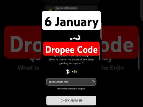 Dropee question of the day code 5 January | Dropped question of the day code |