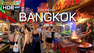 🇹🇭 4K HDR | Walking Bangkok The best street food in the world 2024 - With Captions