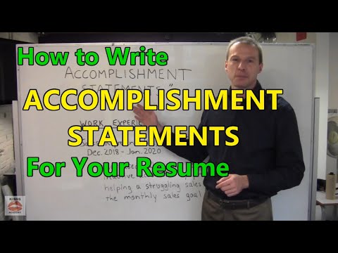 How to Write Accomplishment Statements for Your Resume | Resume Tips