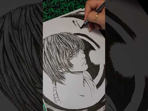 Death Note light #youtubehighfive #drawing #anime #shorts