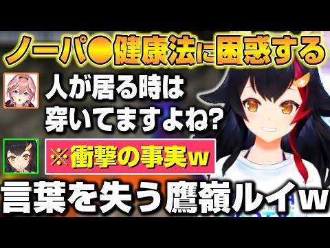 ノーパ●健康法をする大神ミオに色々質問した結果、言葉を失うルイ姉ｗ【ホロライブ/切り抜き/大神ミオ/鷹嶺ルイ】