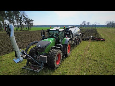 Gülle fahren 2023  Fendt 1050 mit Wienhoff Fass / Mercedes- und Volvo- Zubringer vom LU Peterberns