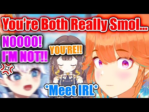 Kiara Meets Kobo & Anya And Makes Them Argue About Who's Smaller IRL【Hololive EN】