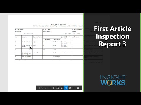 First Article Inspection Report 3