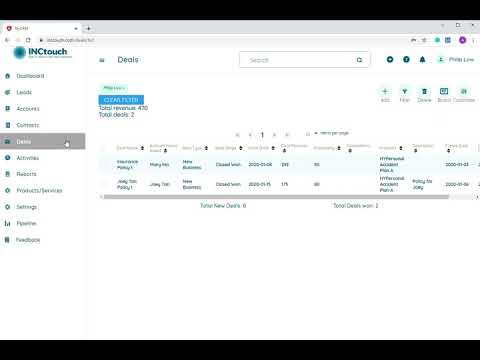 Inctouch CRM Close a Deal
