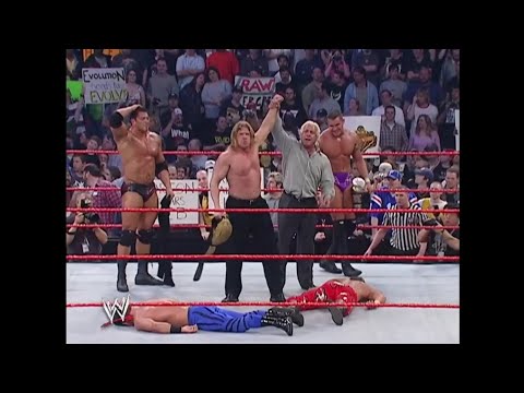 Evolution destroys Shawn Michaels & Benoit - RAW 01 March 2004