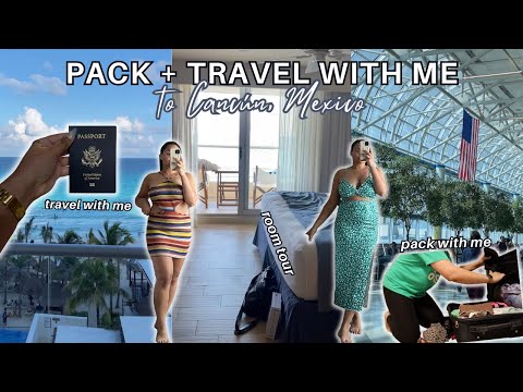 CANCUN TRAVEL VLOG // First time leaving the US, pack with me, Zaful try-on haul + resort room tour