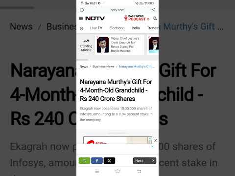 INFOSYS SHARE GIFTED BY NARAYANA MURTHY