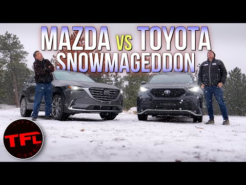 Toyota Highlander vs. Mazda CX-9 vs. Snowstorm: Which One Do You Want When It Turns Frosty & Frozen?