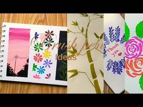 how to draw with brush pen| brush pen drawing idea | beautiful drawing ideas|brush pen drawing idea