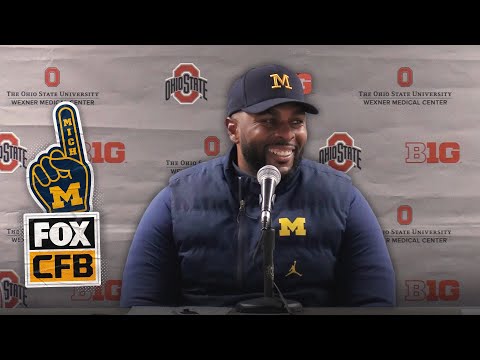 Postgame Interview: Michigan HC Sherrone Moore on UPSETTING Ohio State, postgame scuffle and more