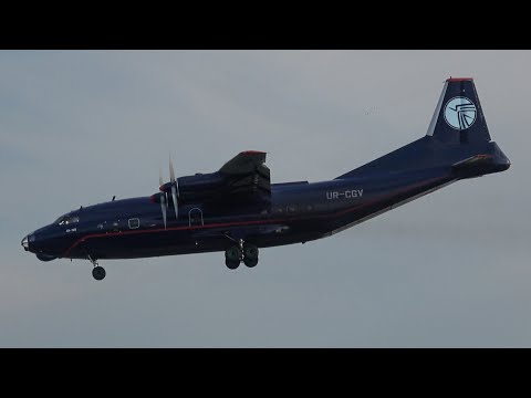 Ukraine Air Alliance Antonov An-12BK landing at Chicago O'Hare International Airport (ORD)