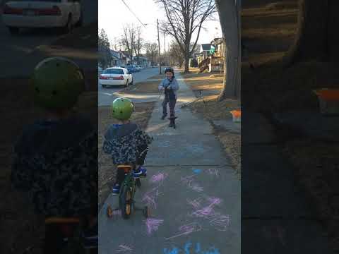 Wyatt trying a pogo stick