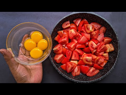 Just add Eggs to Tomato! Quick Breakfast in 5 minutes. Simple and delicious Recipe.